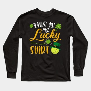 Tennis This is My Lucky Shirt St Patrick's Day Long Sleeve T-Shirt